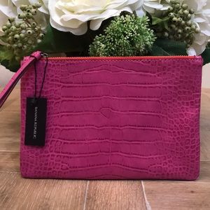 NWT Banana Republic Medium Vegan Leather Zip Pouch